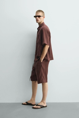 Рубашка Relaxed Fit из смеси льна- Заказать в России