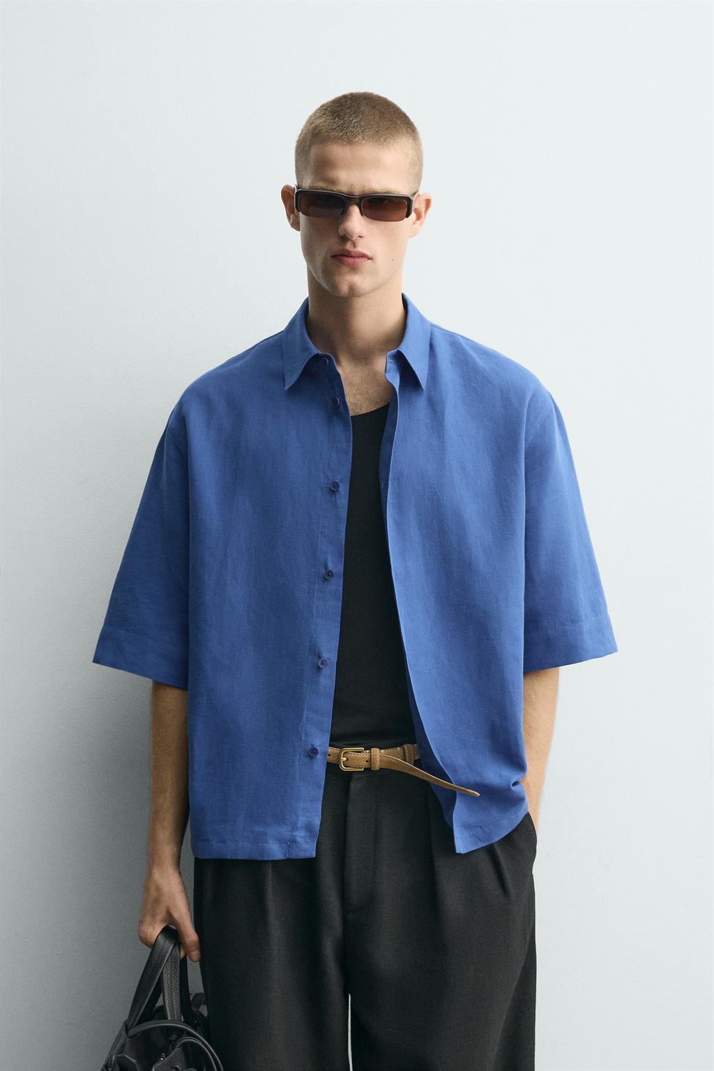 РУБАШКА BOXY FIT ИЗ РЕЛЬЕФНОЙ ТКАНИ