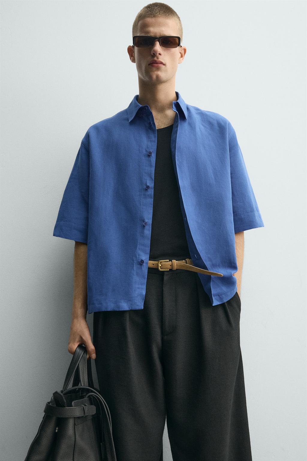 РУБАШКА BOXY FIT ИЗ РЕЛЬЕФНОЙ ТКАНИ