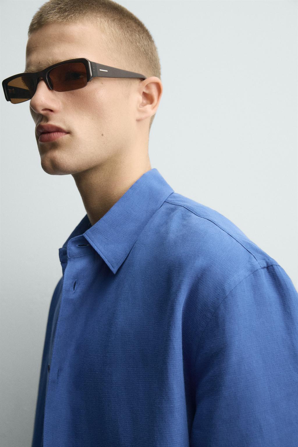 РУБАШКА BOXY FIT ИЗ РЕЛЬЕФНОЙ ТКАНИ