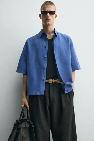 Рубашка Boxy Fit из рельефной ткани- Заказать в России