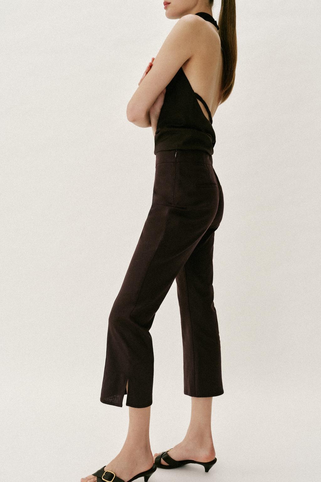 БРЮКИ МИНИ FLARE ИЗ ЛЬНА