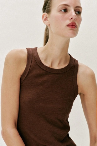 Топ в рубчик без рукавов- Заказать в России