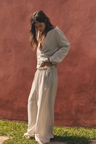 Брюки палаццо с завязками