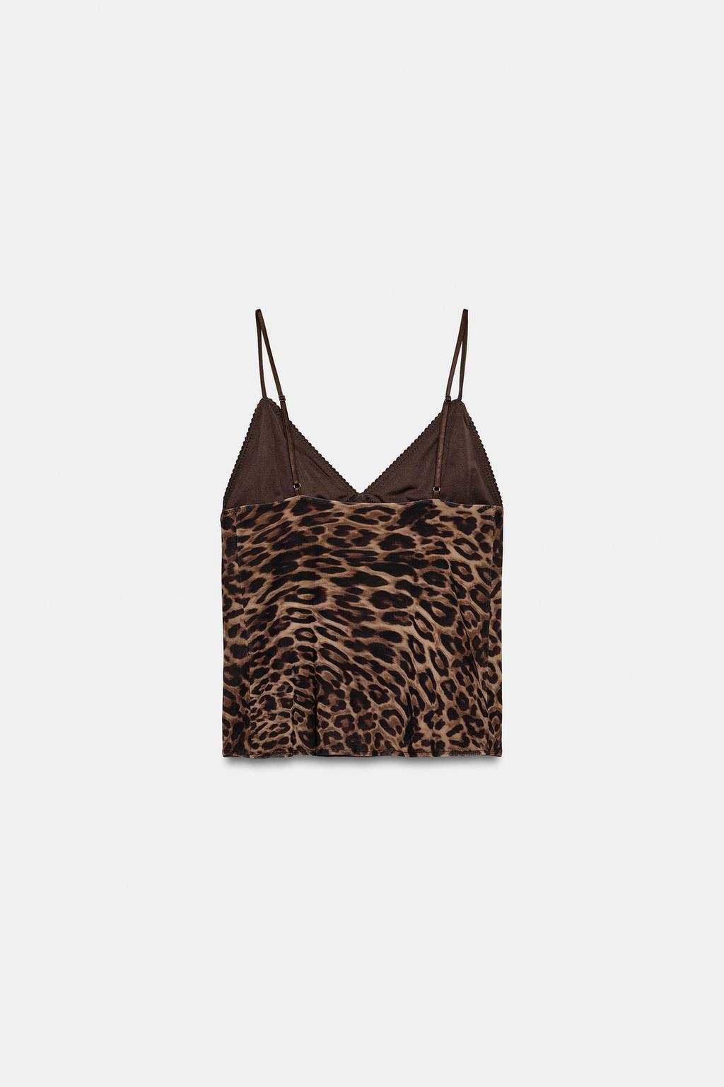 ТОП ИЗ ПОЛУПРОЗРАЧНОЙ ТКАНИ С АНИМАЛИСТИЧЕСКИМ ПРИНТОМ