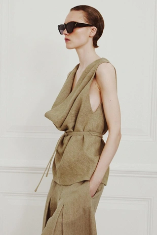 Топ из льна с поясом — Zw Collection- Заказать в России