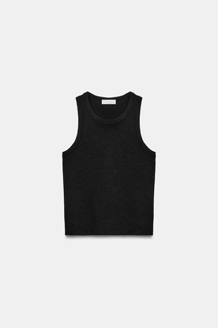 Топ в рубчик без рукавов