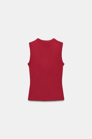 Хлопковая футболка с V-образным вырезом- Заказать в России