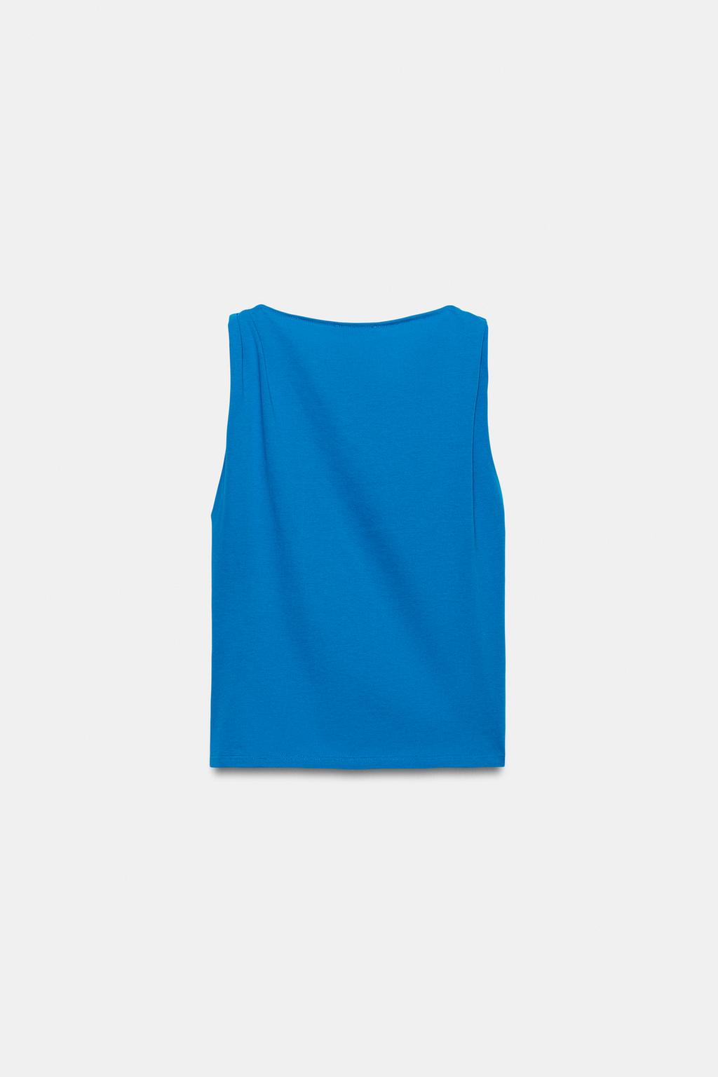 ФУТБОЛКА С ДРАПИРОВКОЙ БЕЗ РУКАВОВ