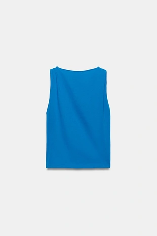 Футболка с драпировкой без рукавов- Заказать в России