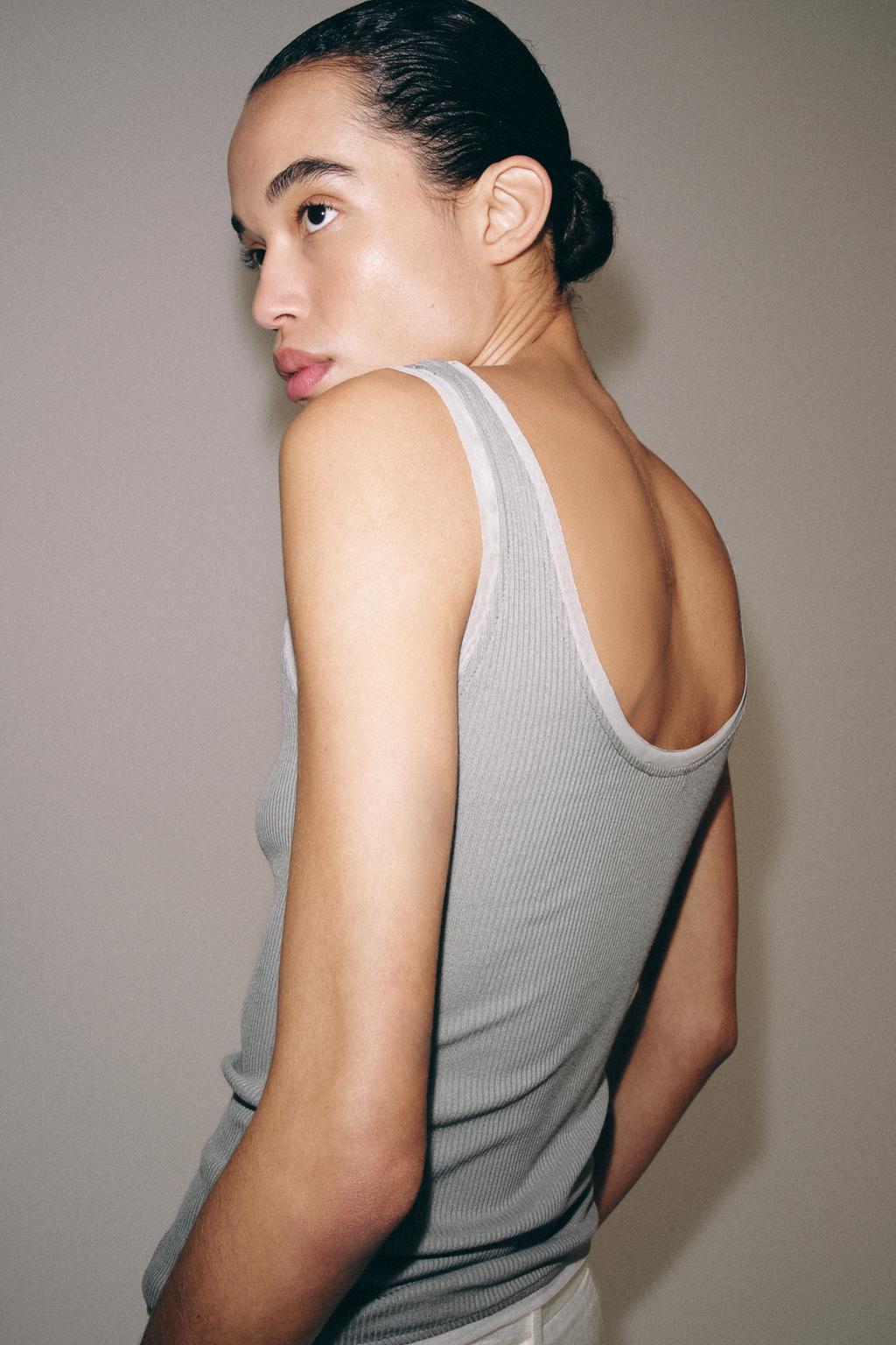 ФУТБОЛКА В РУБЧИК С ШИРОКИМИ БРЕТЕЛЯМИ