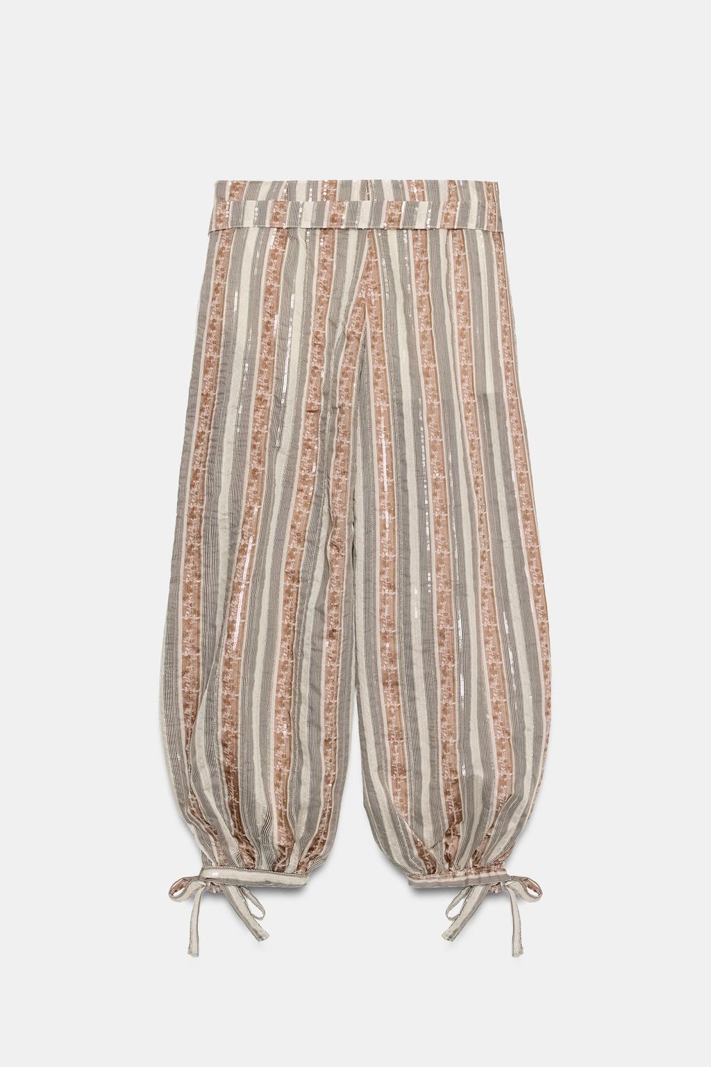 БРЮКИ-БАГГИ В ПОЛОСКУ С РЕМНЕМ