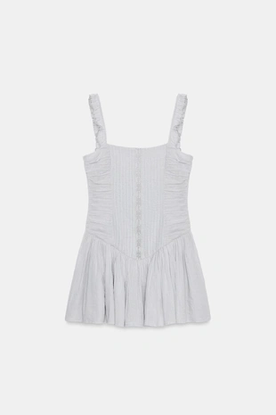 Короткое платье с объемной вышивкой- Заказать в России