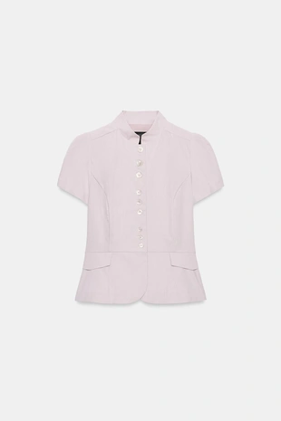 Топ с короткими рукавами и пуговицами- Заказать в России