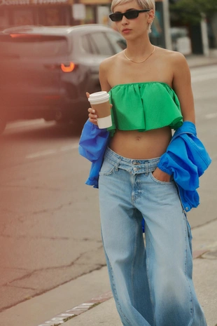 Топ-бандо из тафты с воланами- Заказать в России