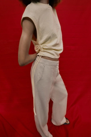 Футболка в стиле рустик со сборками- Заказать в России