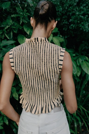 Топ в полоску с жаткой- Заказать в России
