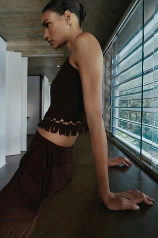 Кроп-топ с бахромой- Заказать в России