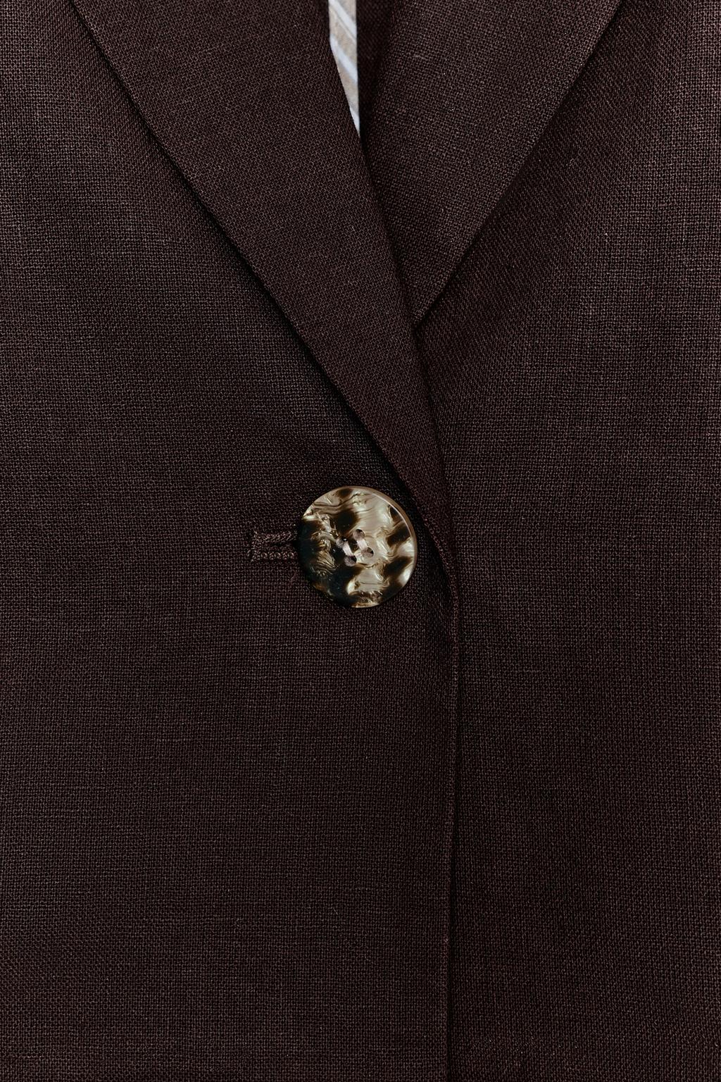 БЛЕЙЗЕР ИЗ СМЕСОВОГО ЛЬНА С КОРОТКИМИ РУКАВАМИ