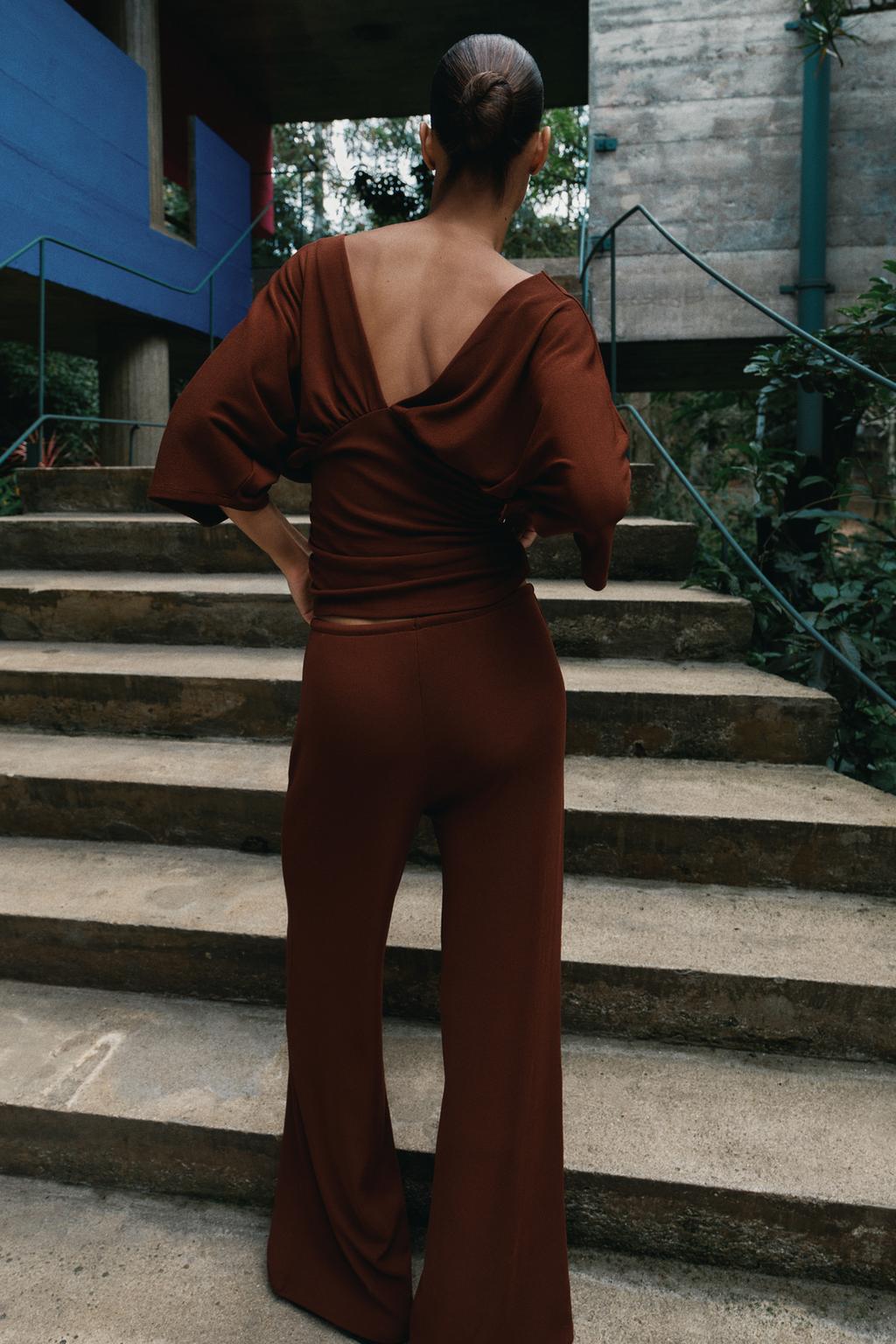 БРЮКИ ПАЛАЦЦО ИЗ ФАКТУРНОЙ ТКАНИ