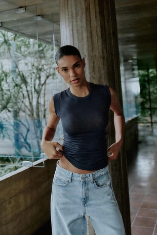 Джинсы Z1975 с высокой посадкой и передними швами- Заказать в России