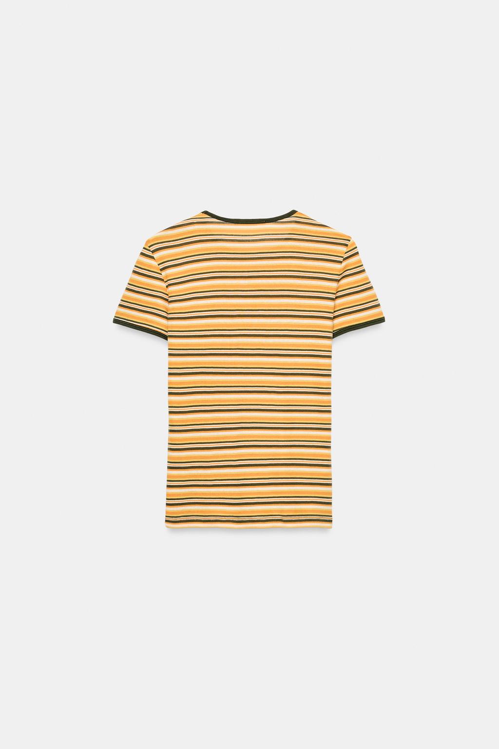 ФУТБОЛКА В ПОЛОСКУ С КОНТРАСТНОЙ ОТДЕЛКОЙ