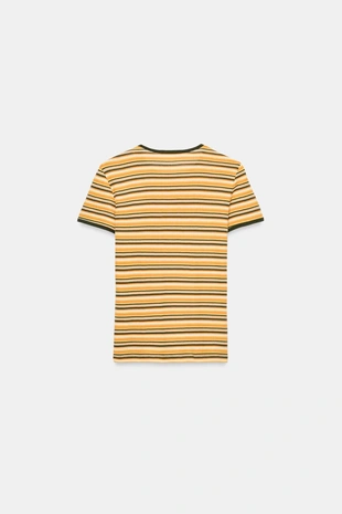 Футболка в полоску с контрастной отделкой- Заказать в России