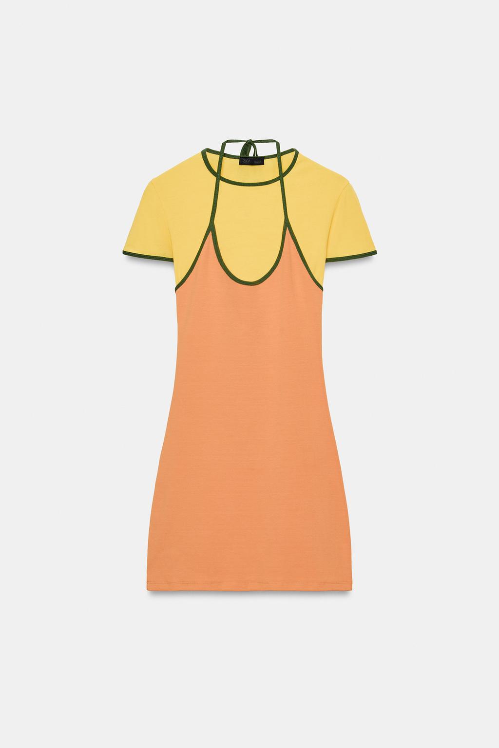 МИНИ-ПЛАТЬЕ С ЭФФЕКТОМ ДВОЙНОГО СЛОЯ