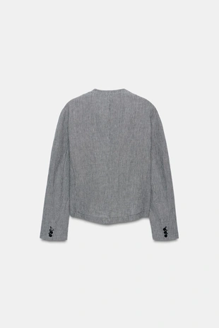 Блейзер из льна и хлопка в узор «гусиная лапка» — Zw Collection- Заказать в России