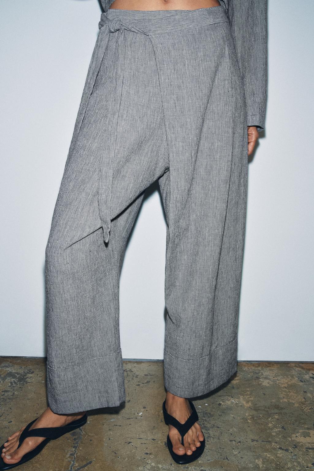 БРЮКИ-ПАРЕО В КЛЕТКУ «ГУСИНАЯ ЛАПКА» — ZW COLLECTION