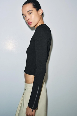 Кардиган с молниями- Заказать в России