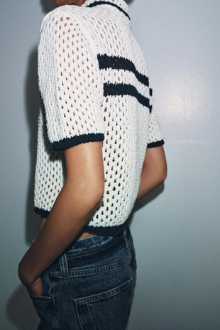 Вязаный кардиган поло- Заказать в России