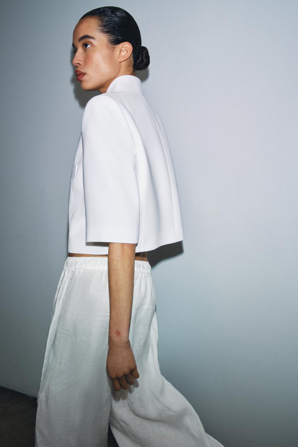 УКОРОЧЕННЫЙ БЛЕЙЗЕР С КОРОТКИМИ РУКАВАМИ — ZW COLLECTION