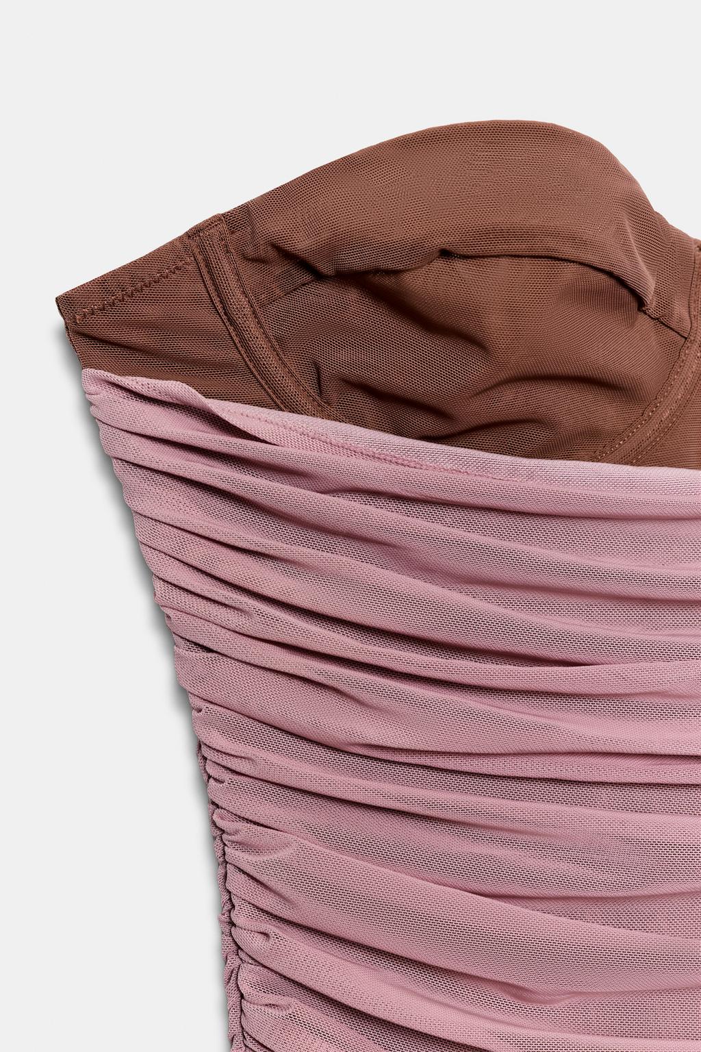 КОРСЕТ ИЗ КОМБИНИРОВАННОЙ ПОЛУПРОЗРАЧНОЙ ТКАНИ