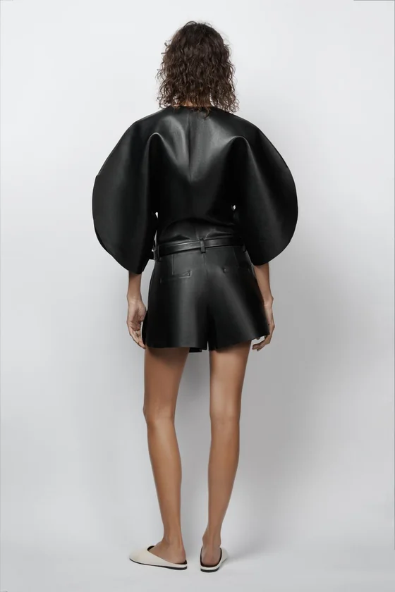 Эксклюзивный кожаный топ Zara «ZW» Лимитированная коллекция