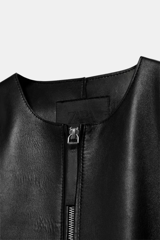Эксклюзивный кожаный топ Zara «ZW» Лимитированная коллекция