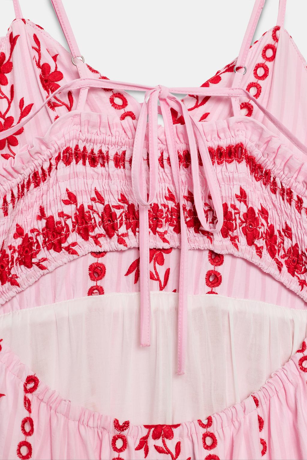 ПЛАТЬЕ МИДИ С АЖУРНОЙ ВЫШИВКОЙ