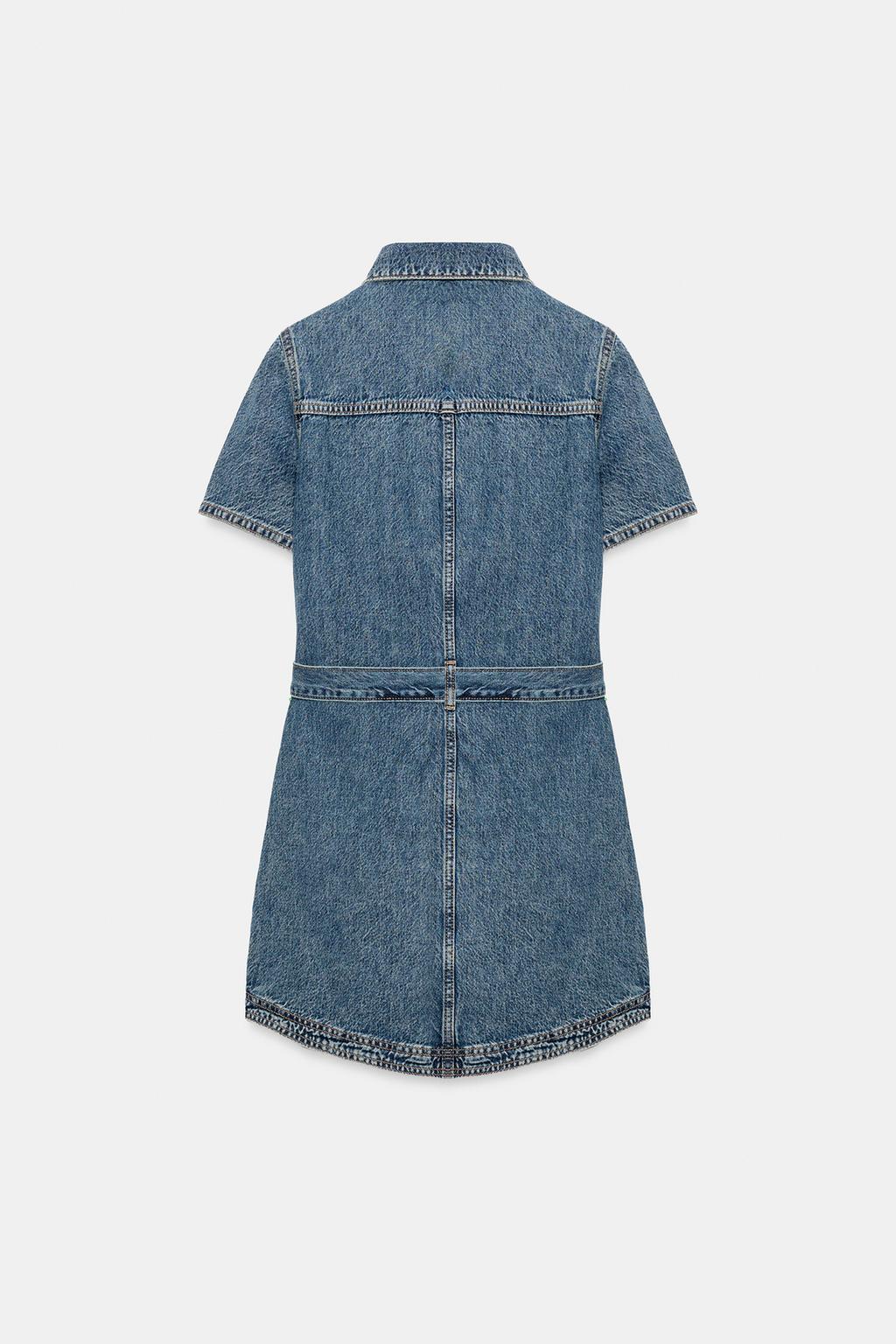 ДЖИНСОВОЕ МИНИ-ПЛАТЬЕ Z1975 С ПОЯСОМ