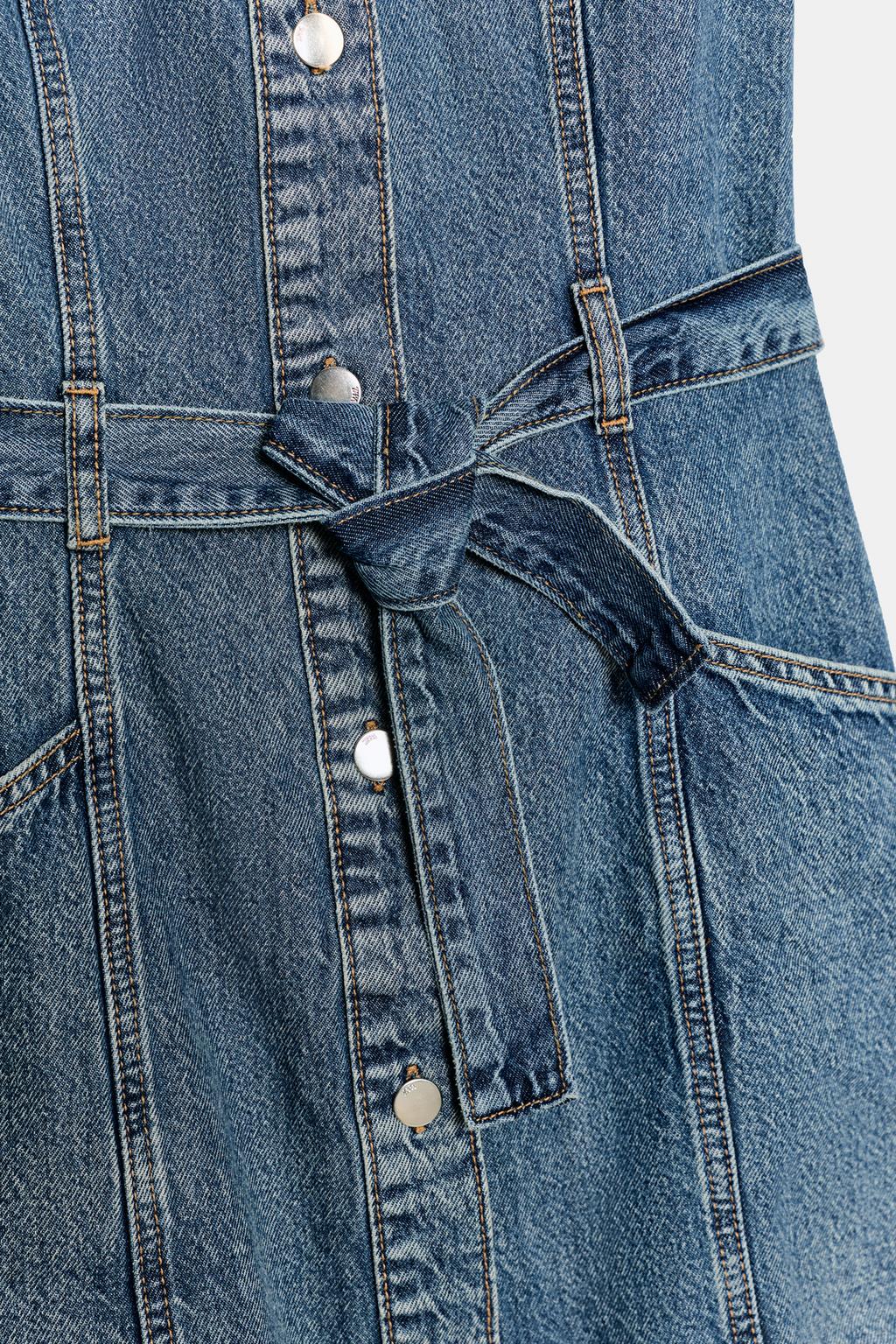 ДЖИНСОВОЕ МИНИ-ПЛАТЬЕ Z1975 С ПОЯСОМ