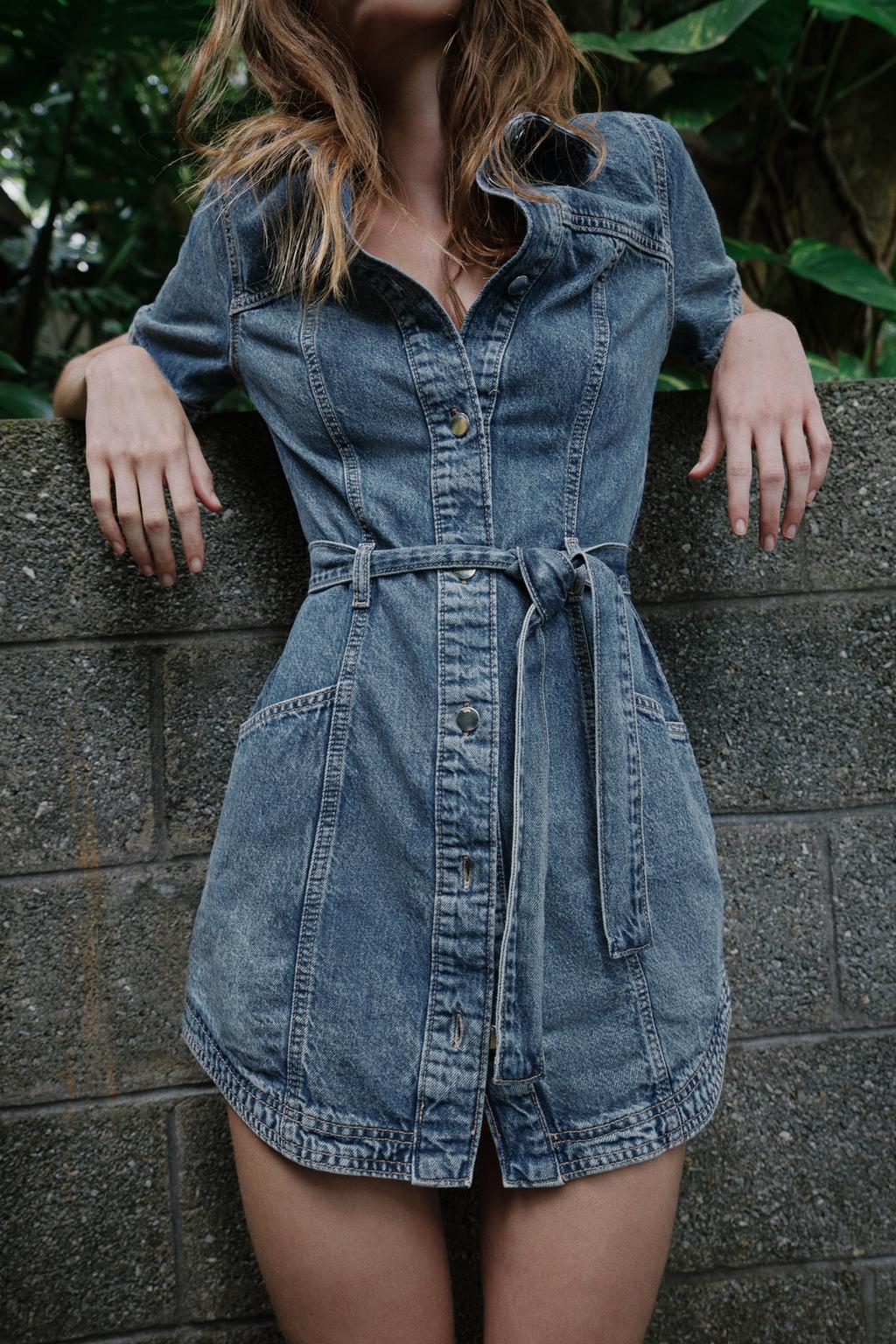 ДЖИНСОВОЕ МИНИ-ПЛАТЬЕ Z1975 С ПОЯСОМ