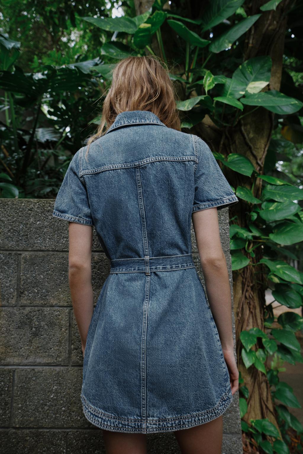 ДЖИНСОВОЕ МИНИ-ПЛАТЬЕ Z1975 С ПОЯСОМ