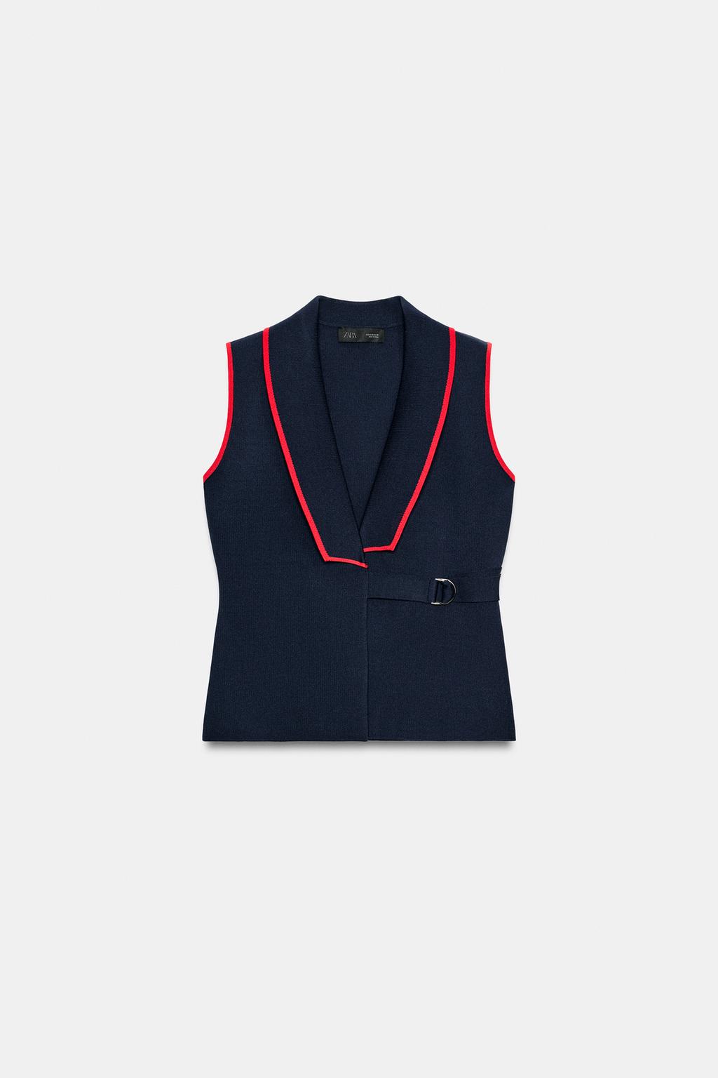 ДВУБОРТНЫЙ ЖИЛЕТ С ПРЯЖКАМИ