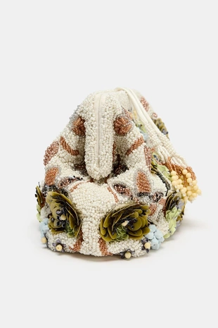 Клатч с узором и бусинами- Заказать в России