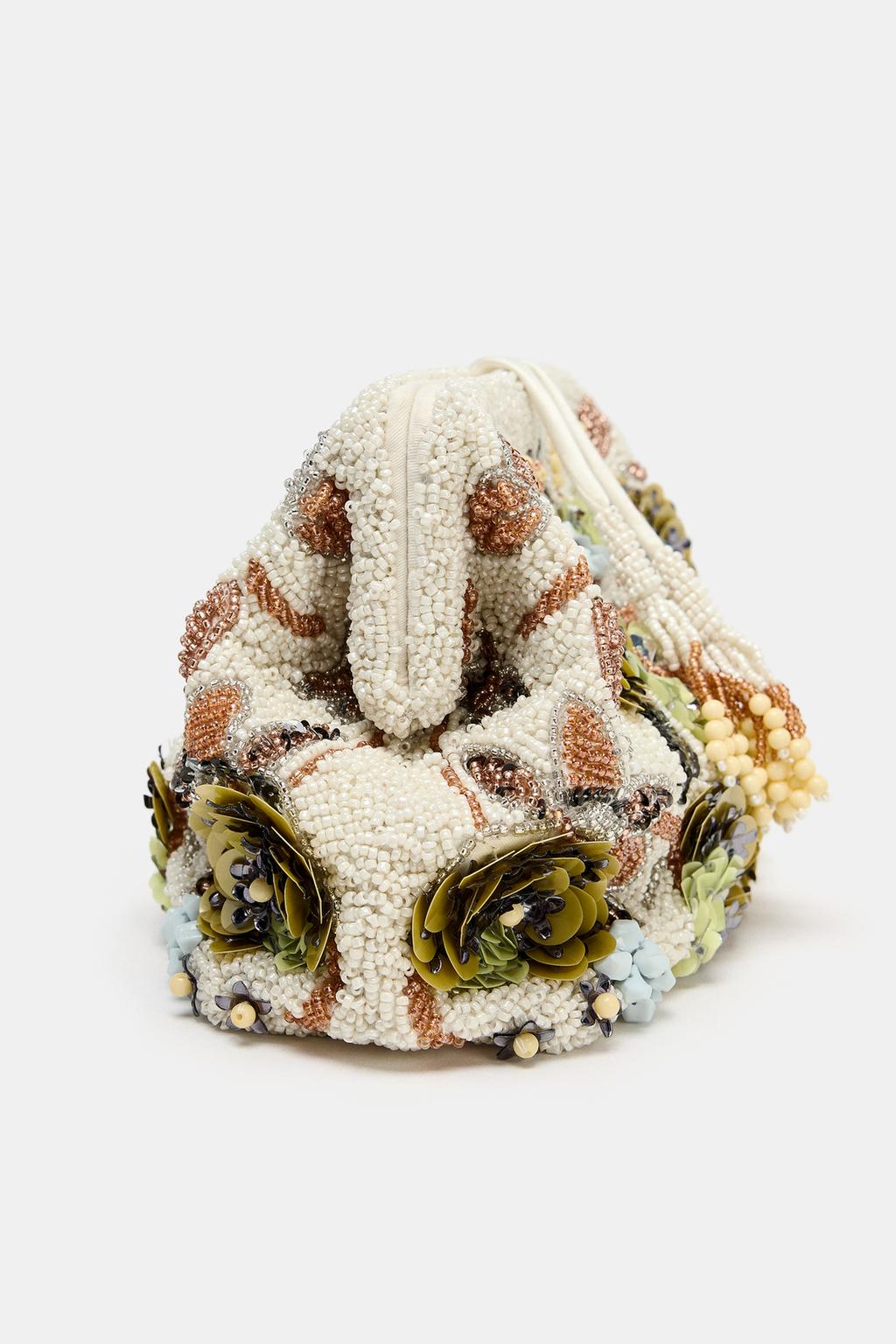 КЛАТЧ С УЗОРОМ И БУСИНАМИ