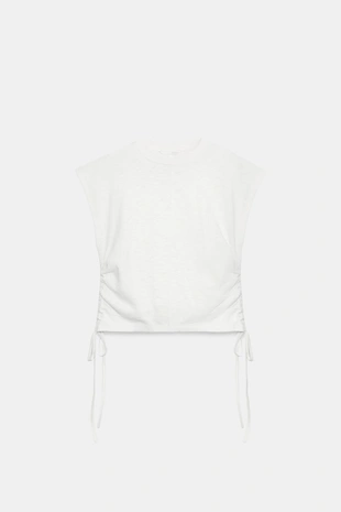 Футболка в стиле рустик с драпировкой- Заказать в России