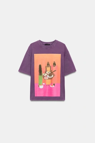 Футболка с принтом Manuja Waldia и эффектом потертости- Заказать в России