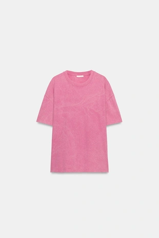 Футболка с эффектом потертости и блестками- Заказать в России