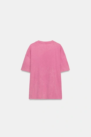 Футболка с эффектом потертости и блестками- Заказать в России