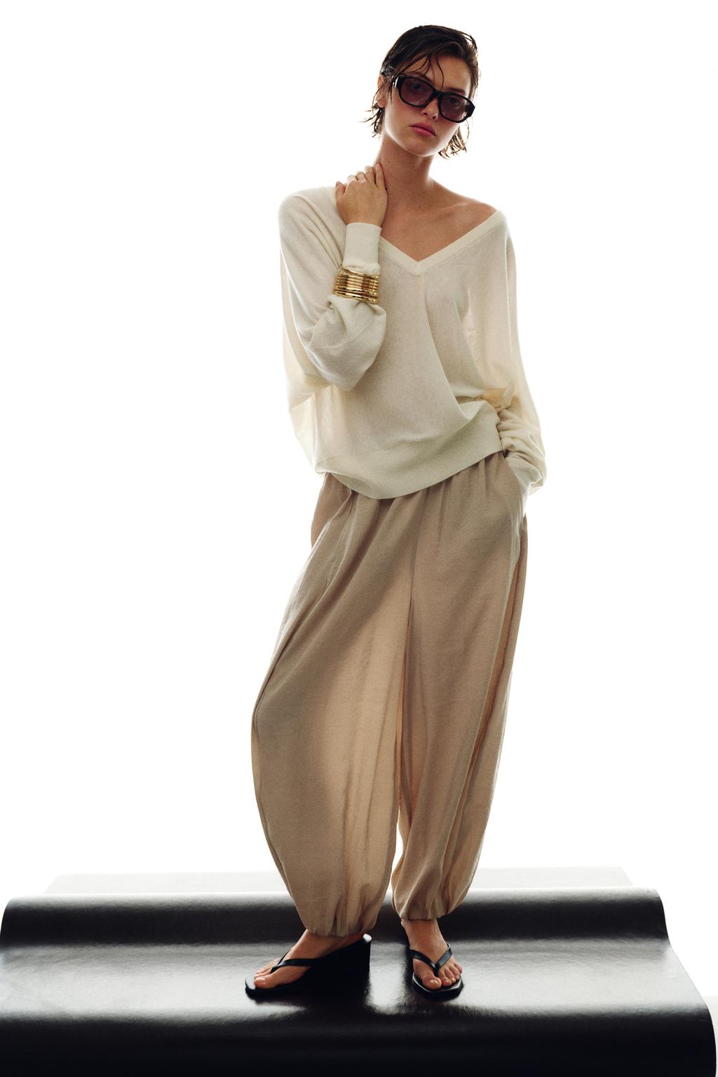 БРЮКИ-БАЛЛОНЫ С ЭЛАСТИЧНЫМ ПОЯСОМ