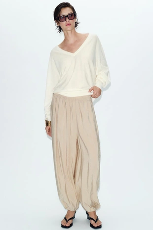 Брюки-баллоны с эластичным поясом- Заказать в России